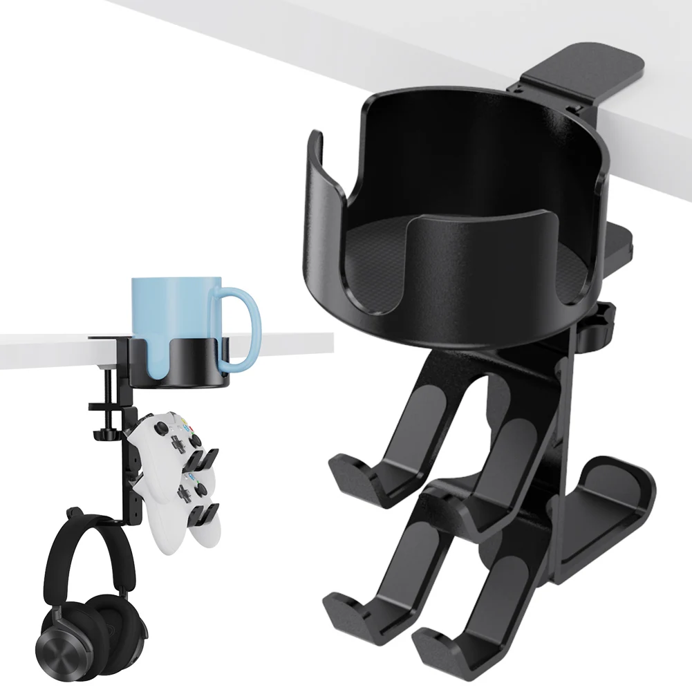 3- in 1 Desk Cup Holder Headphone & Controller Holder Anti-Spill Cup Holder with Headset Stand Compatible with Universal Headset
3- in 1 Desk Cup Holder Headphone & Controller Holder Anti-Spill Cup Holder with Headset Stand Compatible with Universal Headset