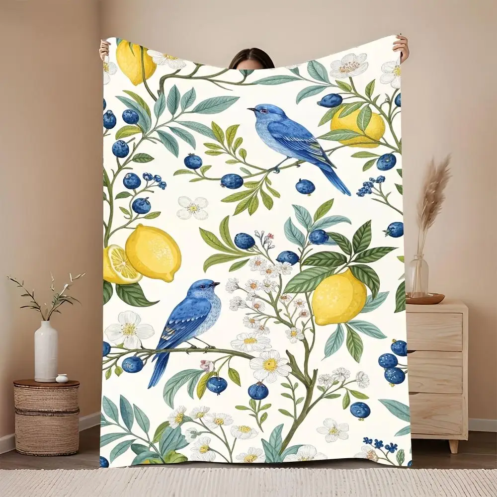 Blue Bird Lemon Berry Pattern Throw Blanket Botanical Design for Living Room Decor Gift for Her NatureHomeStyle
Blue Bird Lemon Berry Pattern Throw Blanket Botanical Design for Living Room Decor Gift for Her NatureHomeStyle