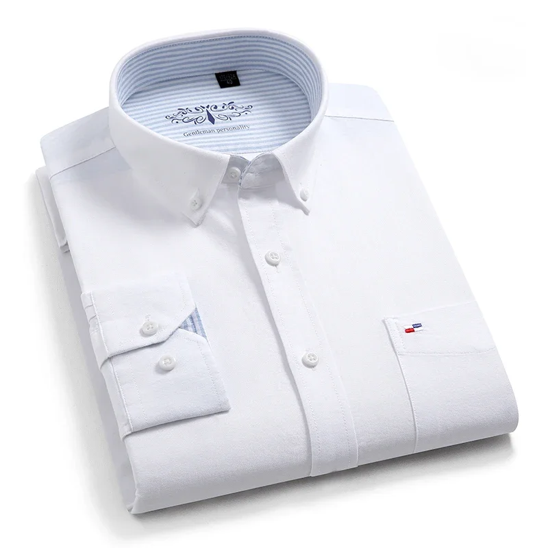 Cotton Oxford Shirts for Business Men Button Down Collar Casual Solid Striped Shirt Long Sleeve Leisure Male Office Tops New
Cotton Oxford Shirts for Business Men Button Down Collar Casual Solid Striped Shirt Long Sleeve Leisure Male Office Tops New