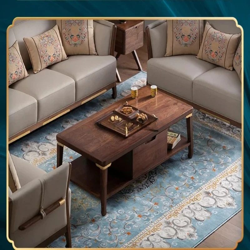 Living Room Home Light Luxury Black Walnut Log New Chinese Style Coffee Table TV
Living Room Home Light Luxury Black Walnut Log New Chinese Style Coffee Table TV