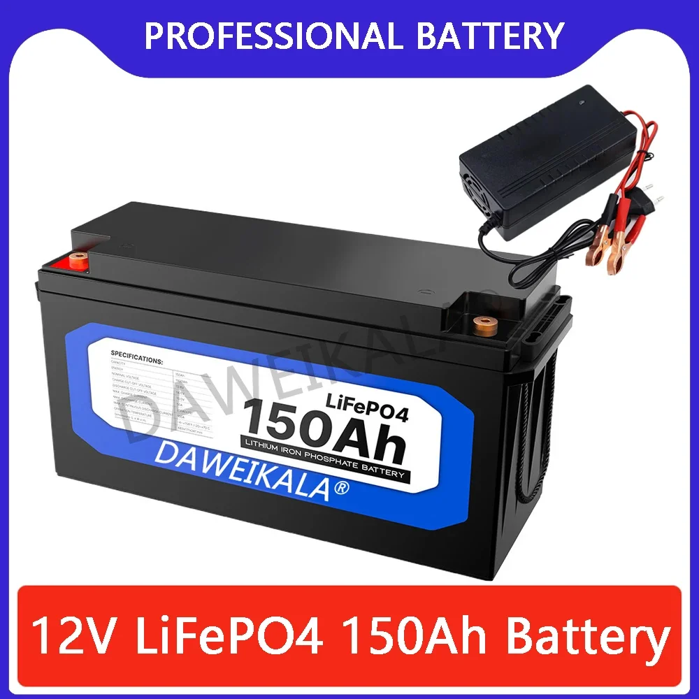 12V 150Ah LiFePO4 Battery Lithium Iron Phosphate Battery Built-in BMS for Solar Power System RV House Trolling Motor
12V 150Ah LiFePO4 Battery Lithium Iron Phosphate Battery Built-in BMS for Solar Power System RV House Trolling Motor