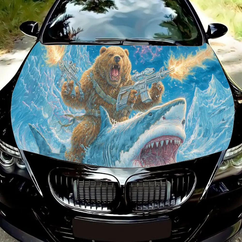Shark - vs - Bear car hood stickers, waterproof self-adhesive, scratch resistant, easy to stick, durable car PVC stickers, car d
Shark - vs - Bear car hood stickers, waterproof self-adhesive, scratch resistant, easy to stick, durable car PVC stickers, car d