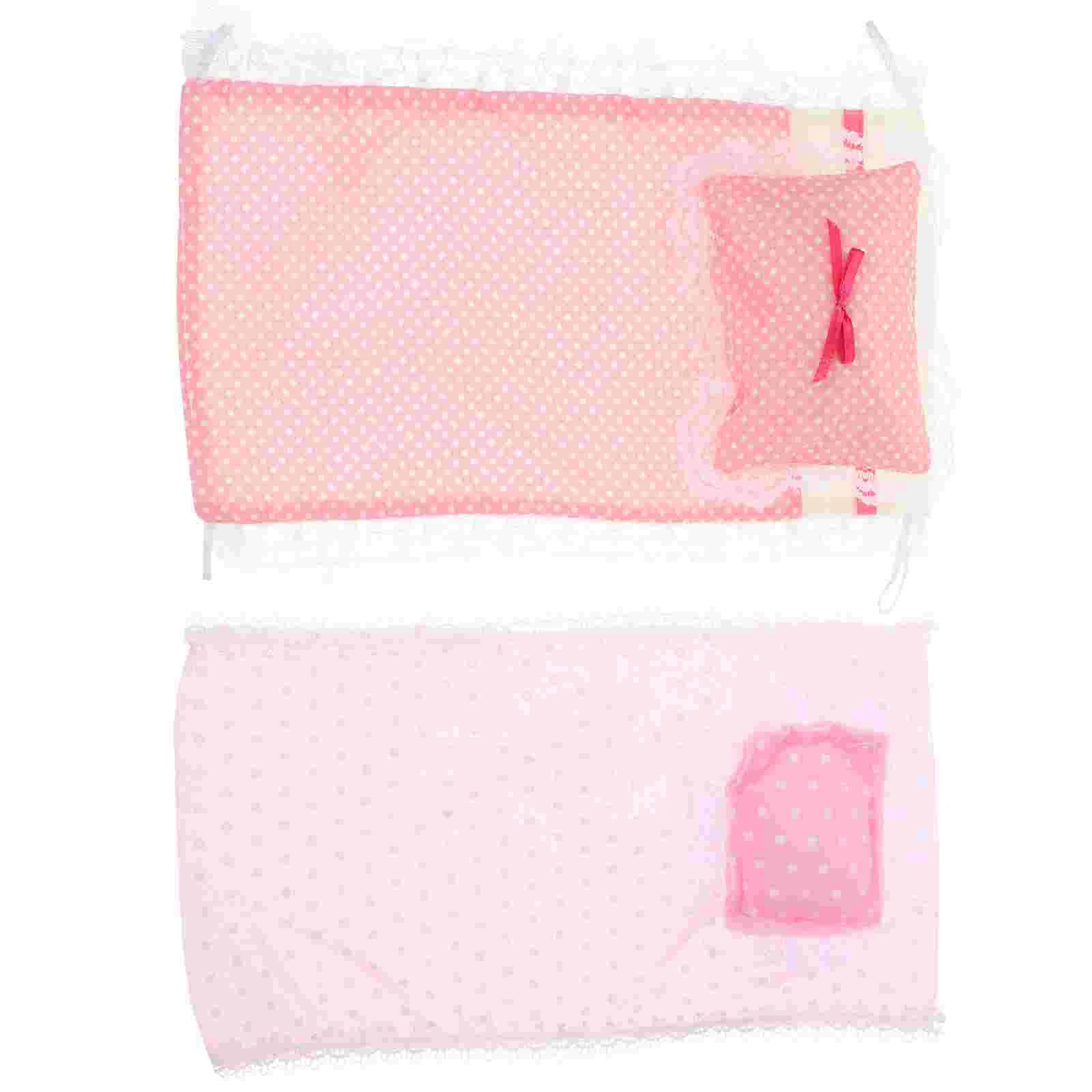 2 Sets Pink Sheet Pillow Quilt Accessories Miniature Bedding Kit House Cotton Supplies Bedroom Decors
2 Sets Pink Sheet Pillow Quilt Accessories Miniature Bedding Kit House Cotton Supplies Bedroom Decors