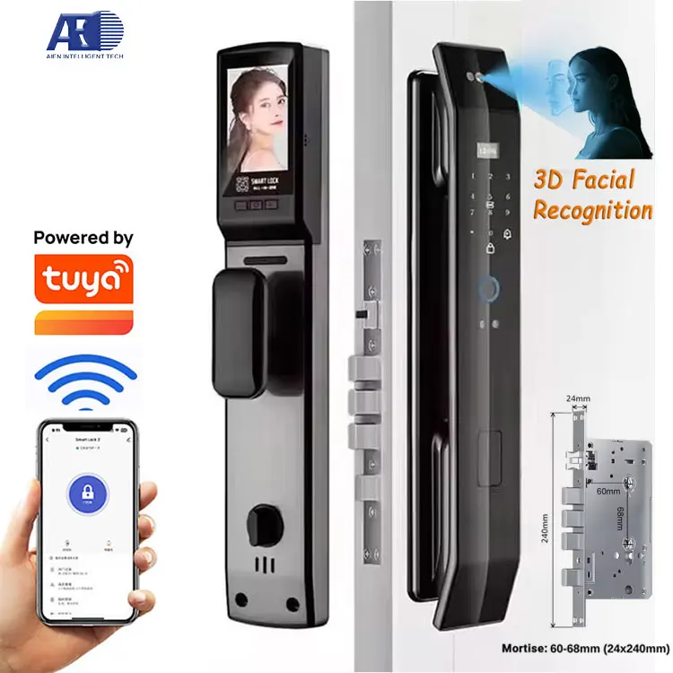 Самый продаваемый умный Wi-Fi замок Tuya с 3D-распознаванием лиц для деревянных и стальных дверей, с картой памяти для квартир и домов
Самый продаваемый умный Wi-Fi замок Tuya с 3D-распознаванием лиц для деревянных и стальных дверей, с картой памяти для квартир и домов