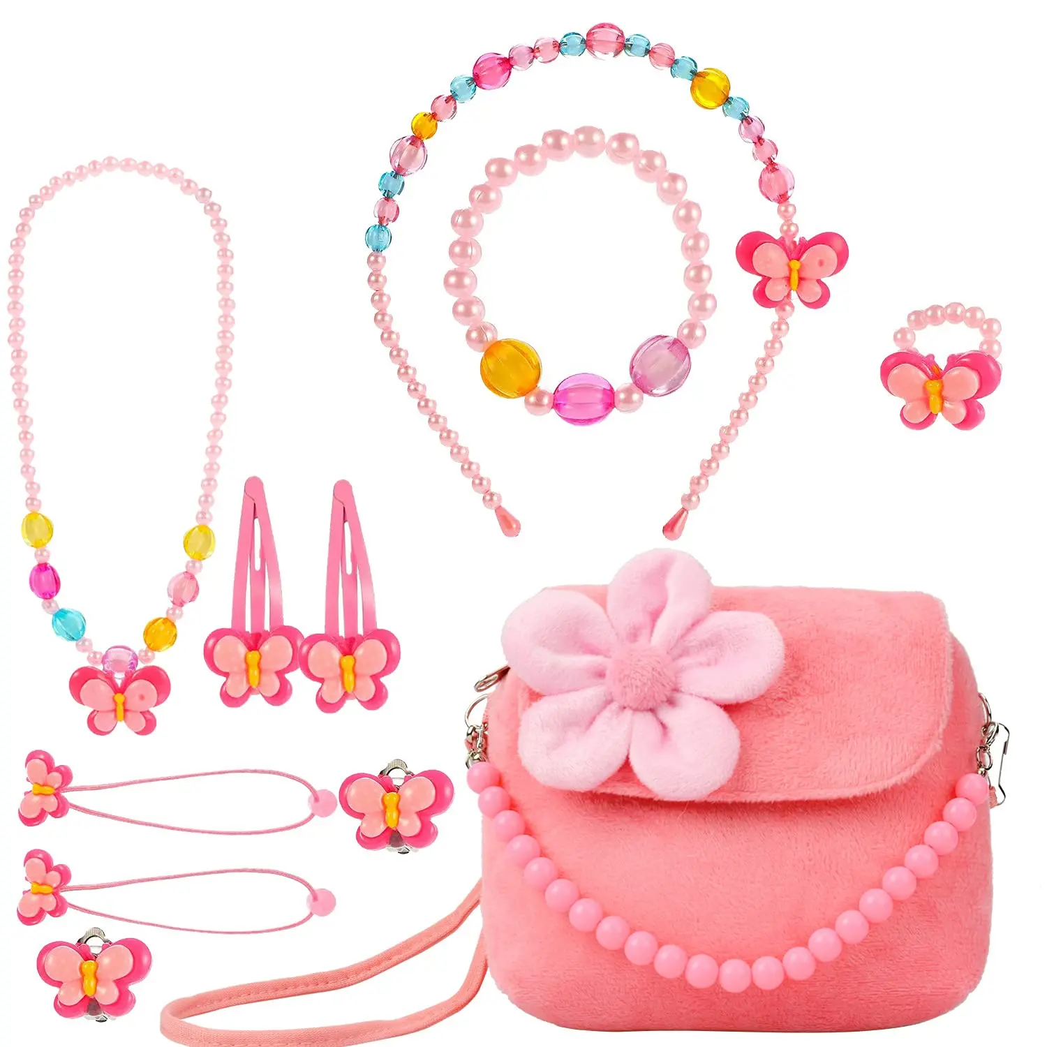 3-12 Year Girl Birthday Decorations Bracelet Ring Earring Purse Jewelry Set for Little Girl Dress up and Pretend Role Play Party
3-12 Year Girl Birthday Decorations Bracelet Ring Earring Purse Jewelry Set for Little Girl Dress up and Pretend Role Play Party