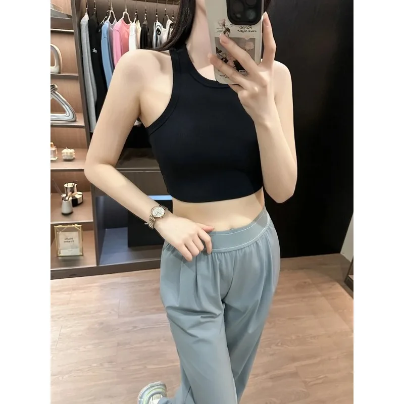 2025 AL Tank Top Women White 2025 Summer Casual Fitness Short Vest Candy Colors Knitted Off Shoulder Sexy Crop Top Women 
2025 AL Tank Top Women White 2025 Summer Casual Fitness Short Vest Candy Colors Knitted Off Shoulder Sexy Crop Top Women