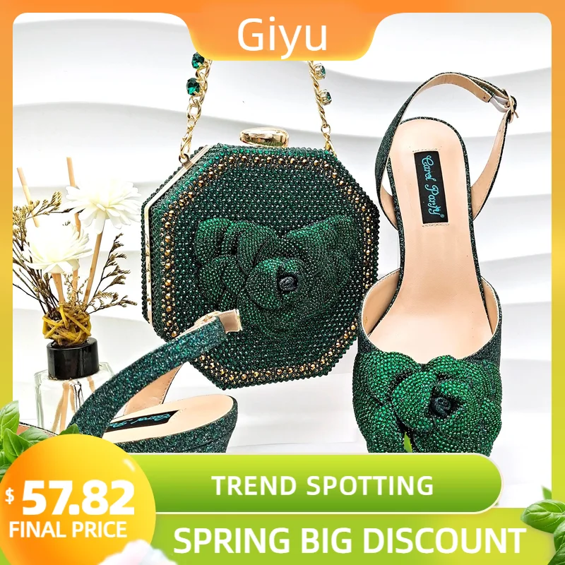 Doershow Italian Shoe and Bag Set New 2024 Women Shoes and Bag Set In Italy green Italian Shoes with Matching Bag set HYD1-19
Doershow Italian Shoe and Bag Set New 2024 Women Shoes and Bag Set In Italy green Italian Shoes with Matching Bag set HYD1-19