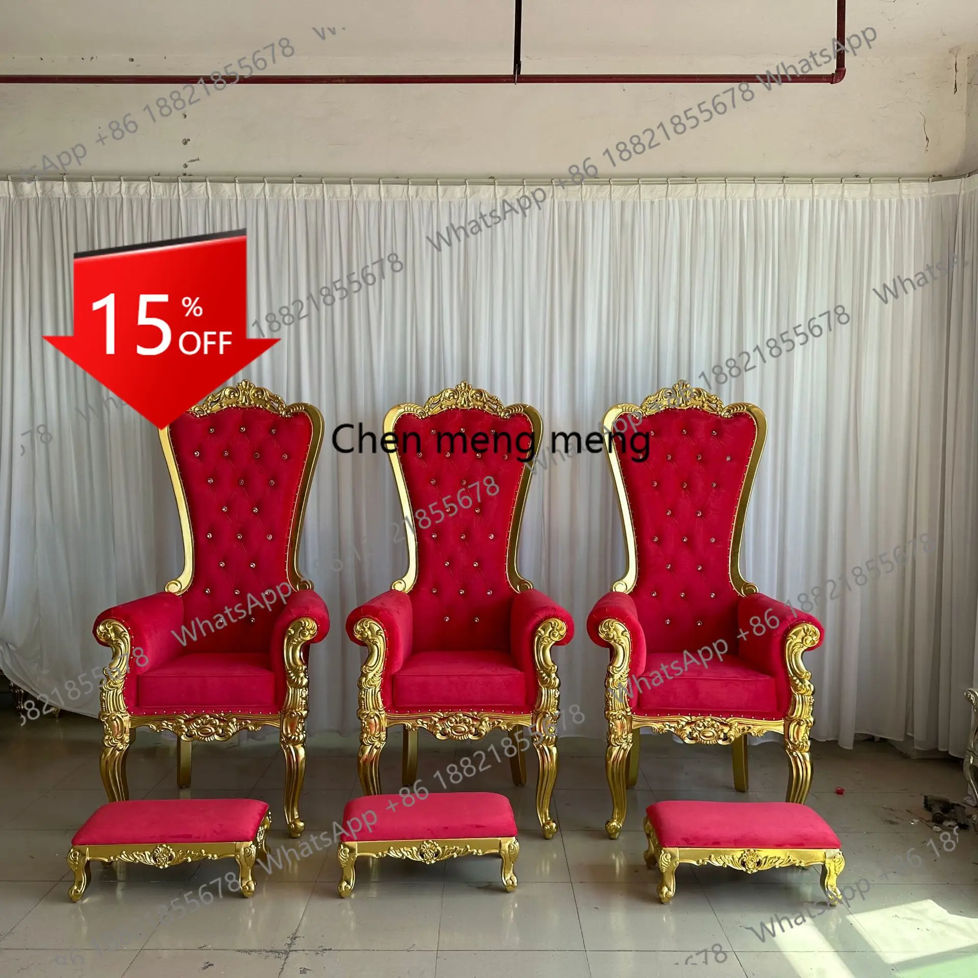 B178 European Solid wood frame wedding king chair with armrest live stream image wedding chair Increase height high back chair
B178 European Solid wood frame wedding king chair with armrest live stream image wedding chair Increase height high back chair