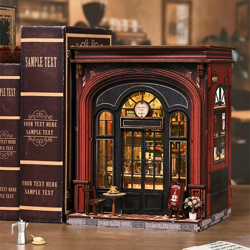 NEW DIY Wooden Book Nook Figurines Miniature Kits Warmglow Coffee Store Bookshelf Home Bookend Decoration Adult Handmade Gifts
NEW DIY Wooden Book Nook Figurines Miniature Kits Warmglow Coffee Store Bookshelf Home Bookend Decoration Adult Handmade Gifts