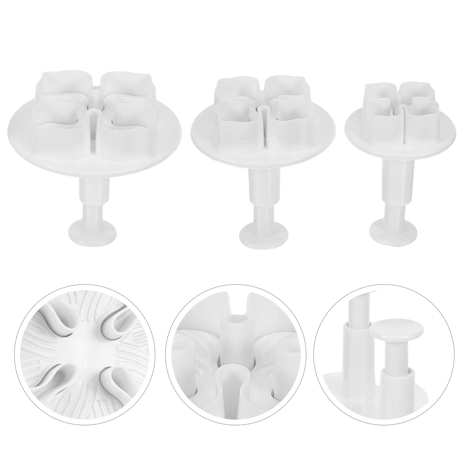 3pcs Shaped Fondant Cutters 5 8cm x 5 5cm Different Sizes Cake Decorating Fondant Cutters Rose Tools Sugarcraft Plunger
3pcs Shaped Fondant Cutters 5 8cm x 5 5cm Different Sizes Cake Decorating Fondant Cutters Rose Tools Sugarcraft Plunger