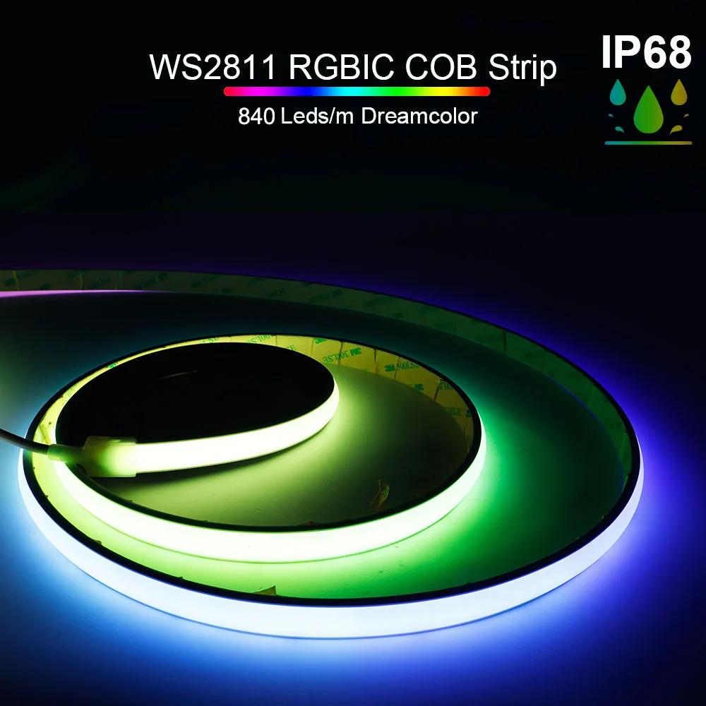 WS2811 FCOB RGBCW IC/RGBCW Neon LED Strip High Bright 840Leds/m Addressable Smart Flexible COB LED Light Waterproof DC24V
WS2811 FCOB RGBCW IC/RGBCW Neon LED Strip High Bright 840Leds/m Addressable Smart Flexible COB LED Light Waterproof DC24V