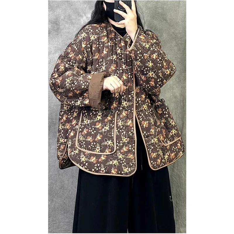 24 New Arrival Winter Women Pocket Patchwork Floral Print Single Breasted Parker Casual Warm Thickened Long Sleeve O-neck Coats
24 New Arrival Winter Women Pocket Patchwork Floral Print Single Breasted Parker Casual Warm Thickened Long Sleeve O-neck Coats