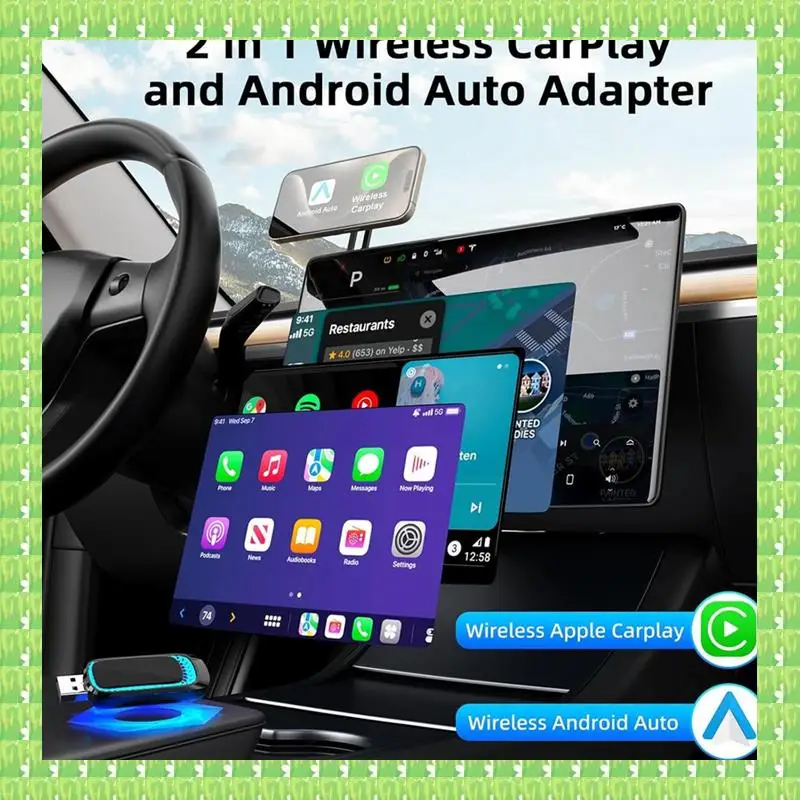Wireless Carplay Adapter And Android Auto Wireless Adapter With Ambient Light, Carplay Adapter For IOS 10+ & Android 11+
Wireless Carplay Adapter And Android Auto Wireless Adapter With Ambient Light, Carplay Adapter For IOS 10+ & Android 11+