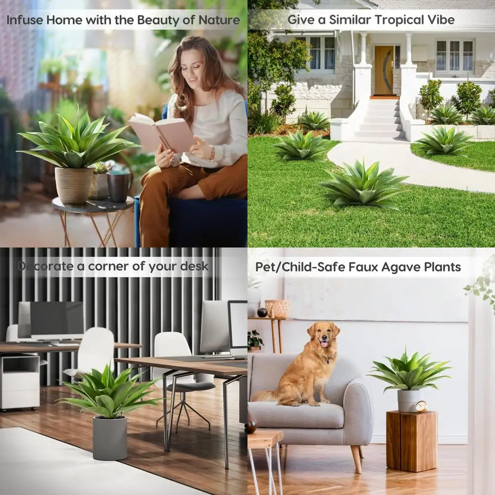 Set of 2 Large Artificial Agave Plants for Outdoor or Indoor Decor, UV-Resistant, Realistic Look, No Pot
Set of 2 Large Artificial Agave Plants for Outdoor or Indoor Decor, UV-Resistant, Realistic Look, No Pot