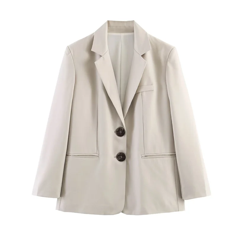 Women's Coat 2026 Summer New Apricot Long-Sleeve Simple Straight-Cut Blazer with Shoulder Pads Commuter Fashion Elegant Graceful
Women's Coat 2026 Summer New Apricot Long-Sleeve Simple Straight-Cut Blazer with Shoulder Pads Commuter Fashion Elegant Graceful