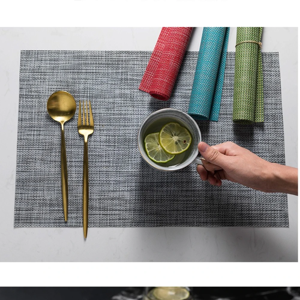 6PCS Placemats 30x45cm WashableGrey Heat Resistant Durable Plastic Placemats Woven Table Mats Vinyl for Dining Kitchen Table
6PCS Placemats 30x45cm WashableGrey Heat Resistant Durable Plastic Placemats Woven Table Mats Vinyl for Dining Kitchen Table