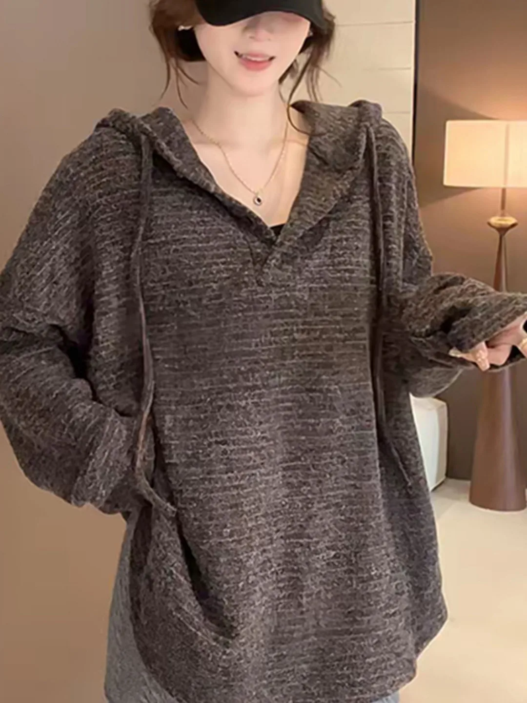 plus Size Women's Casual Stripe Hoodie Long Sleeve Spring Loose Slimming Versatile Top Korean Style Lazy Streetwear Fashion
plus Size Women's Casual Stripe Hoodie Long Sleeve Spring Loose Slimming Versatile Top Korean Style Lazy Streetwear Fashion
