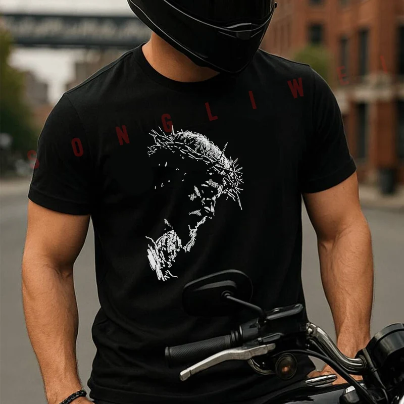 Jesus Head Print Motorcycle T-Shirt Cotton Cute Men T Shirts Summer Casual Short Sleeve Round Neck Tees
Jesus Head Print Motorcycle T-Shirt Cotton Cute Men T Shirts Summer Casual Short Sleeve Round Neck Tees