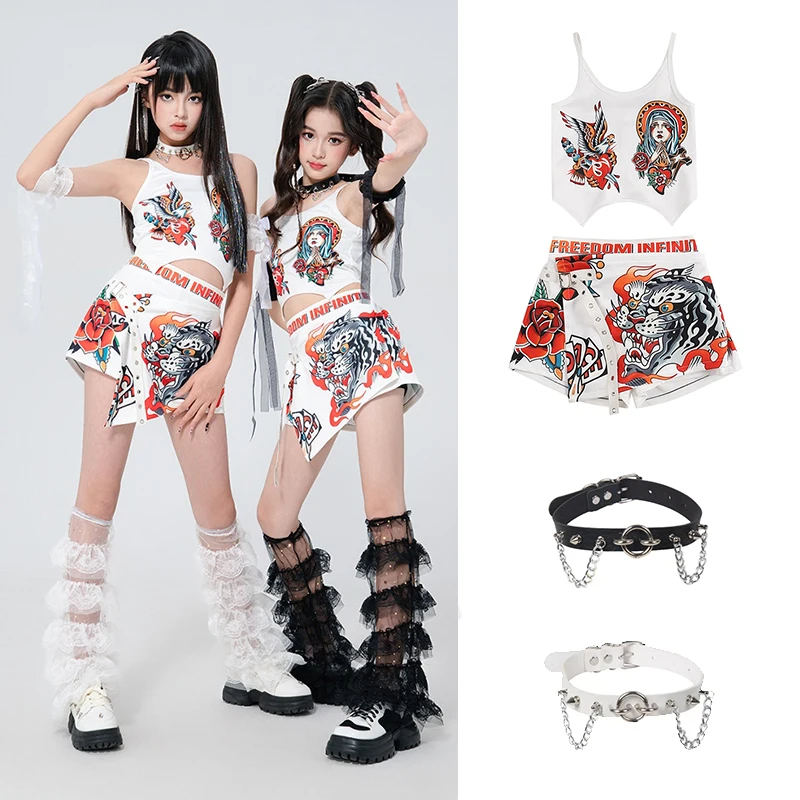 K POP Outfit Jazz Dance Costume Girls Hip-Hop Dance Performance Clothing Childrens Fashion Runway Music Festival Clothing XH2932
K POP Outfit Jazz Dance Costume Girls Hip-Hop Dance Performance Clothing Childrens Fashion Runway Music Festival Clothing XH2932