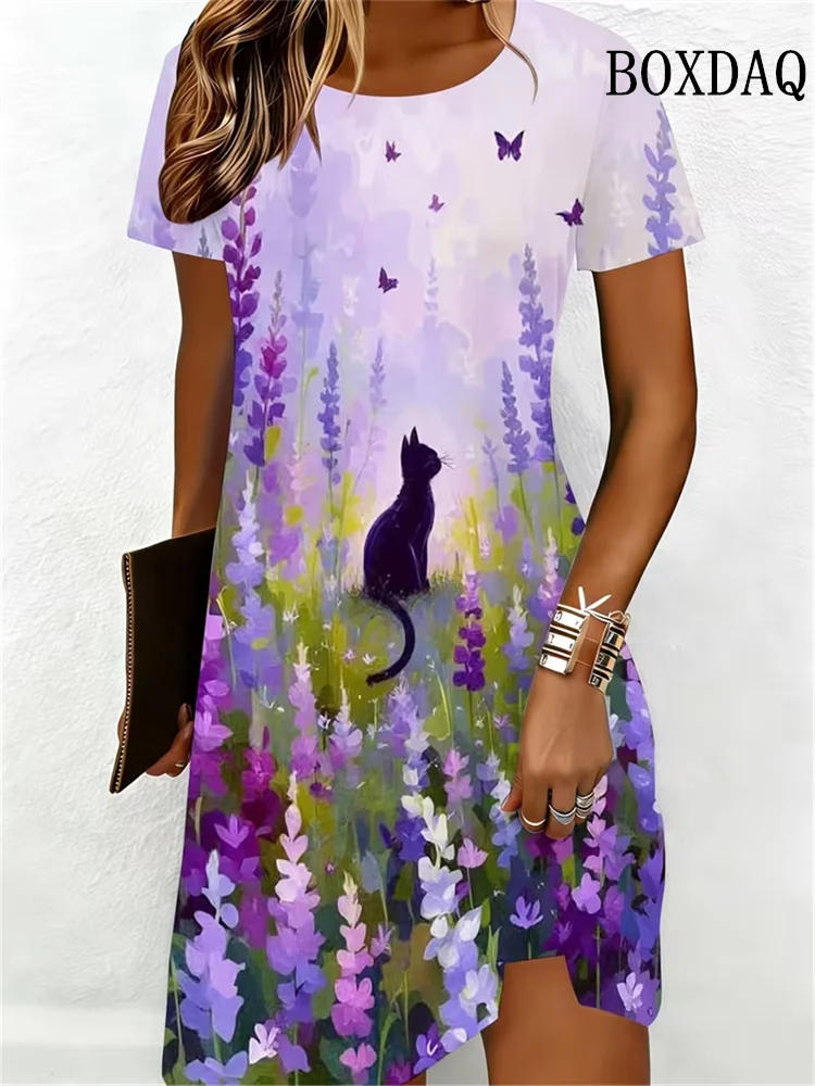 Tie Dye Plant Flowers 3D Print Dress Summer 2026 Women Clothing Casual Short Sleeve O-Neck Fashion Cat Pattern Loose Mini Dress
Tie Dye Plant Flowers 3D Print Dress Summer 2026 Women Clothing Casual Short Sleeve O-Neck Fashion Cat Pattern Loose Mini Dress