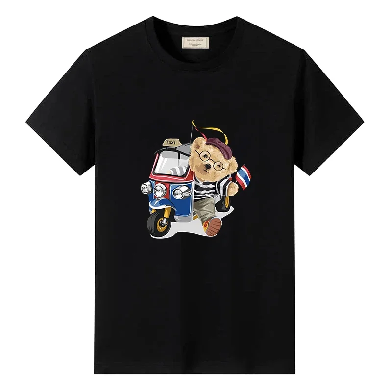 Summer Women Casual Short Sleeve T-shirt Taxi Bear Funny Print Ladies Designer Tees Vintage Trendy High Quality Cotton Tops
Summer Women Casual Short Sleeve T-shirt Taxi Bear Funny Print Ladies Designer Tees Vintage Trendy High Quality Cotton Tops