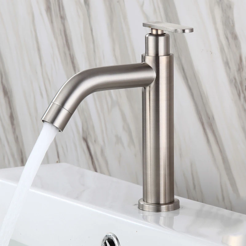 Single Cold Water Bathroom Basin Faucets Single Handle Bathroom Sink Faucets Brushed Stainless Steel Deck Mounted Washbasin Tap
Single Cold Water Bathroom Basin Faucets Single Handle Bathroom Sink Faucets Brushed Stainless Steel Deck Mounted Washbasin Tap
