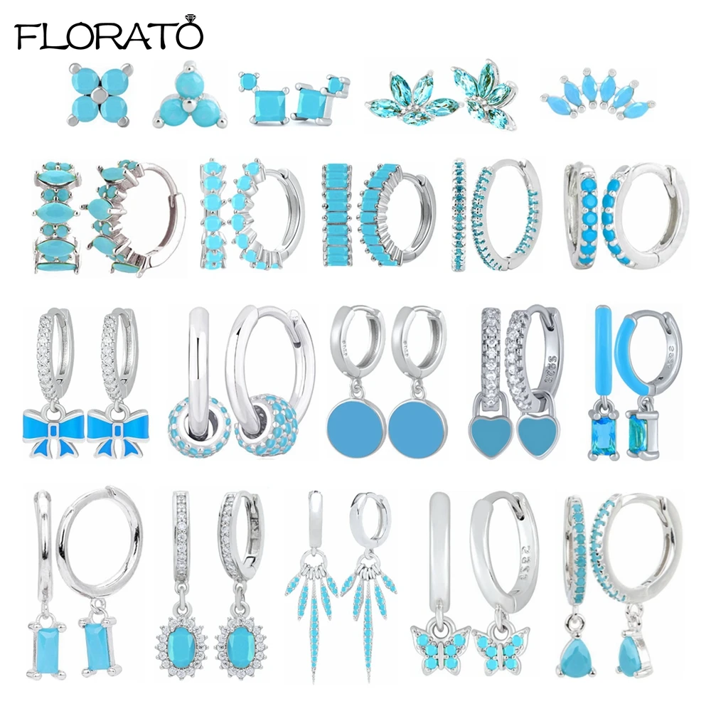 925 Sterling Silver Needle Summer Blue Zircon Dangle Earrings Fashion Small Hoop Earrings for Women 2026 New Piercing Jewelry
925 Sterling Silver Needle Summer Blue Zircon Dangle Earrings Fashion Small Hoop Earrings for Women 2026 New Piercing Jewelry