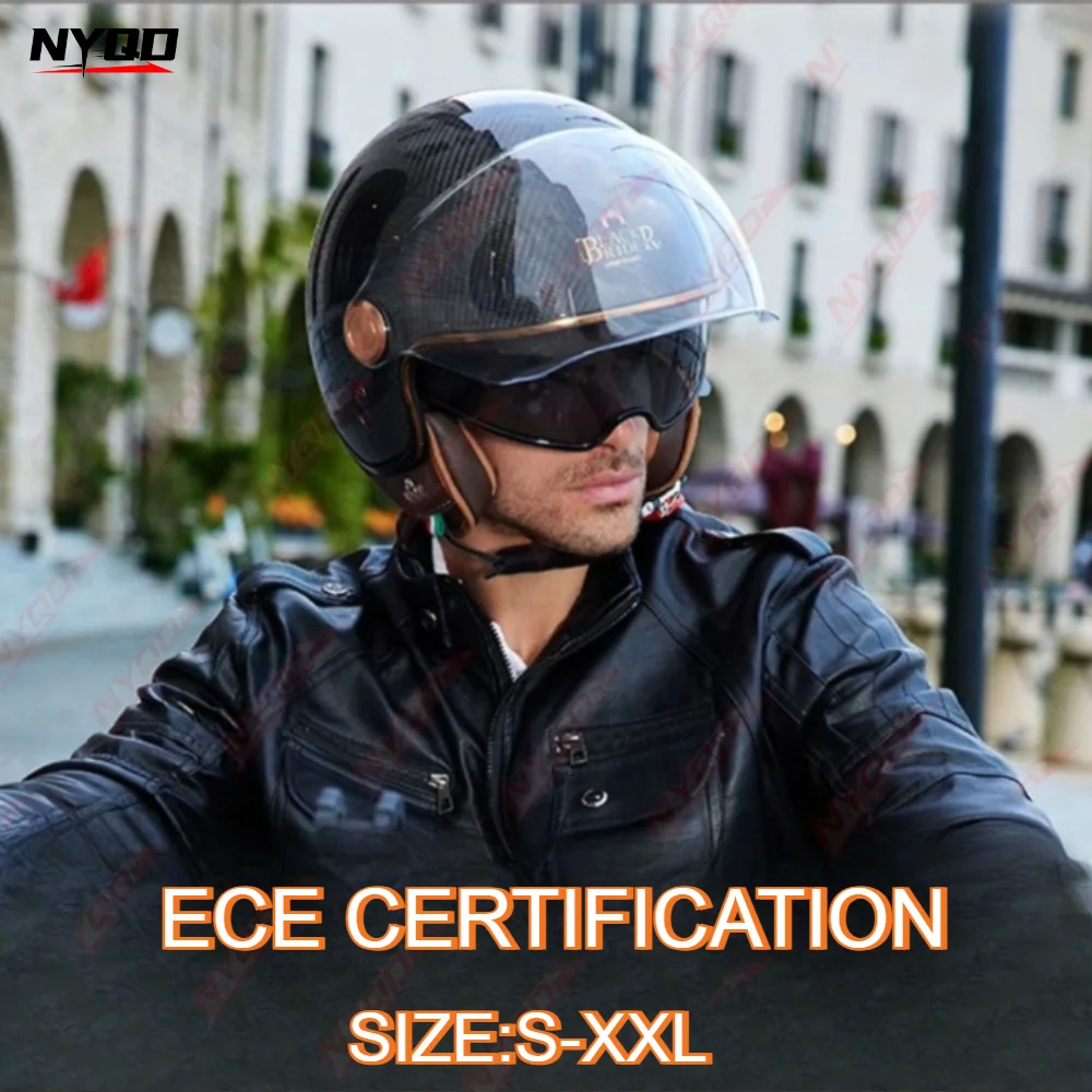 BEON Carbon Fiber Open Face 3/4 Motorcycle Helmet Dual Visor Retro Ultra Lightweight for Men Women All Season ECE Approved
BEON Carbon Fiber Open Face 3/4 Motorcycle Helmet Dual Visor Retro Ultra Lightweight for Men Women All Season ECE Approved