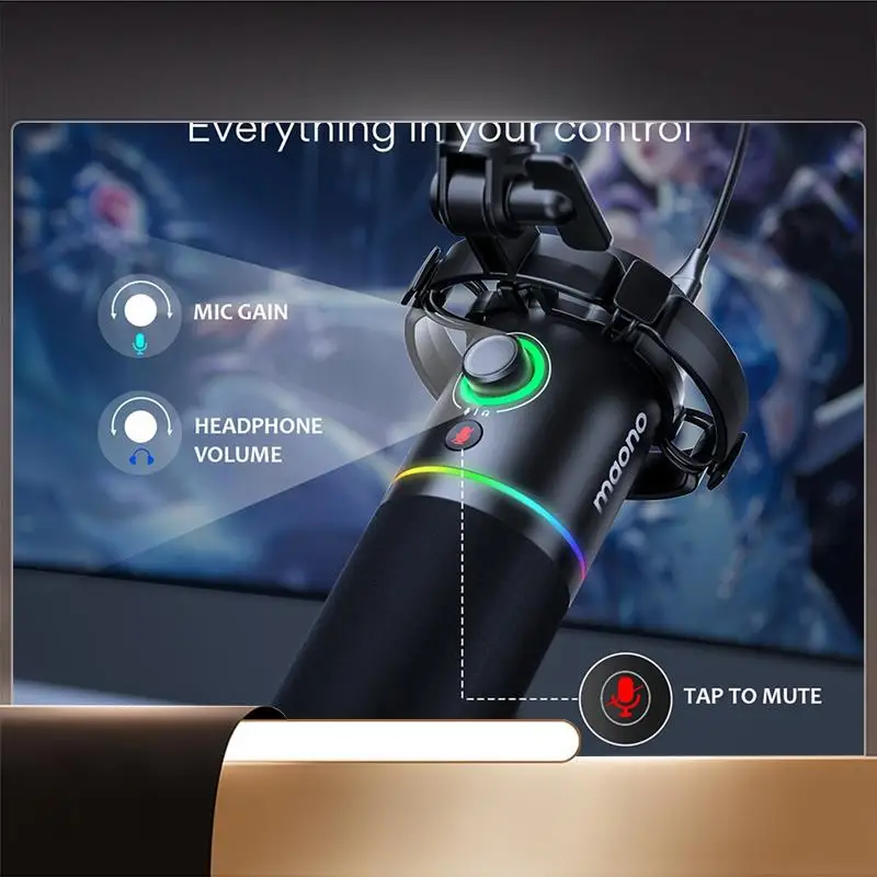 Maono Dynamic Microphone For Gaming Recording Streaming Youtube Metal Mic With Software Tap-To-Mute Gain Knob PD200X Easy To Use
Maono Dynamic Microphone For Gaming Recording Streaming Youtube Metal Mic With Software Tap-To-Mute Gain Knob PD200X Easy To Use