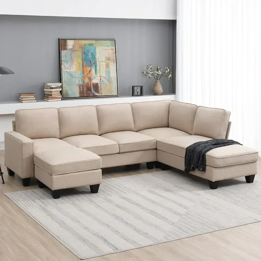 U Shape Sectional Sofa for Living Room, 7 Seat L Shaped Living Room Sofa Set with Ottoman for Living Room,Apartment,Office
U Shape Sectional Sofa for Living Room, 7 Seat L Shaped Living Room Sofa Set with Ottoman for Living Room,Apartment,Office