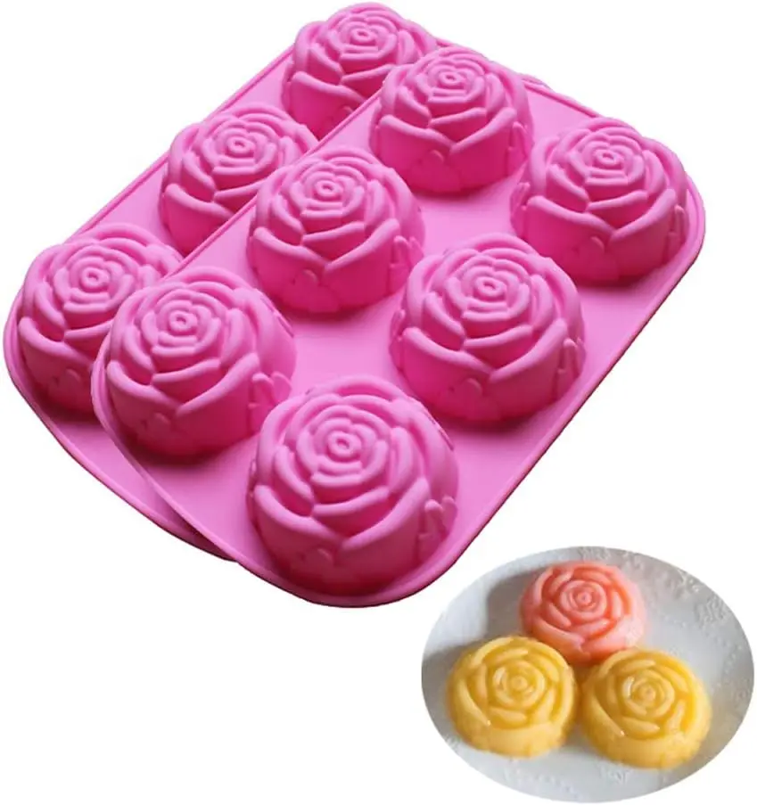 Silicone Soap Mold 6 Cavity Rose Design, Flexible Baking Mold for Cake, Jelly, Chocolate & Pudding, Set of 2
Silicone Soap Mold 6 Cavity Rose Design, Flexible Baking Mold for Cake, Jelly, Chocolate & Pudding, Set of 2