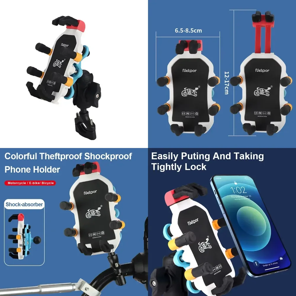 Hot Sale Eight Claws Colorful Motorcycle Phone Holder Anti-theft Lock Bike Phone Holder With Shock Absorber
Hot Sale Eight Claws Colorful Motorcycle Phone Holder Anti-theft Lock Bike Phone Holder With Shock Absorber