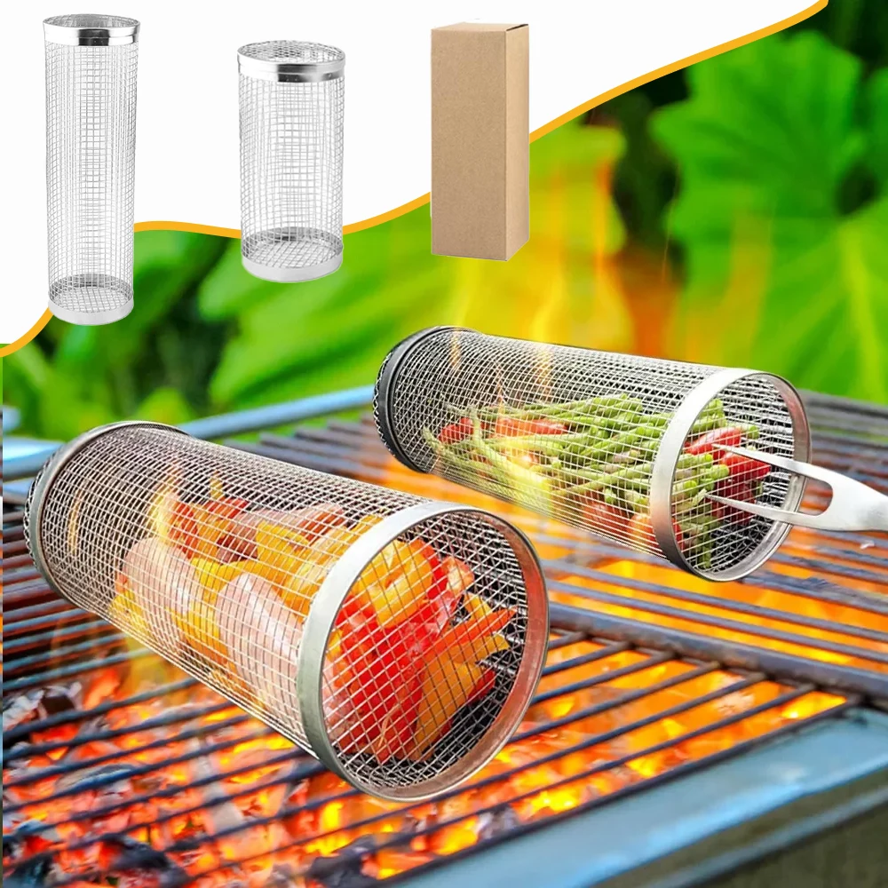 Stainless Steel Round BBQ Basket Rolling Grilling Basket Cylinder Grill Basket Portable Outdoor Camping Grill Accessories바비큐 케이지
Stainless Steel Round BBQ Basket Rolling Grilling Basket Cylinder Grill Basket Portable Outdoor Camping Grill Accessories바비큐 케이지