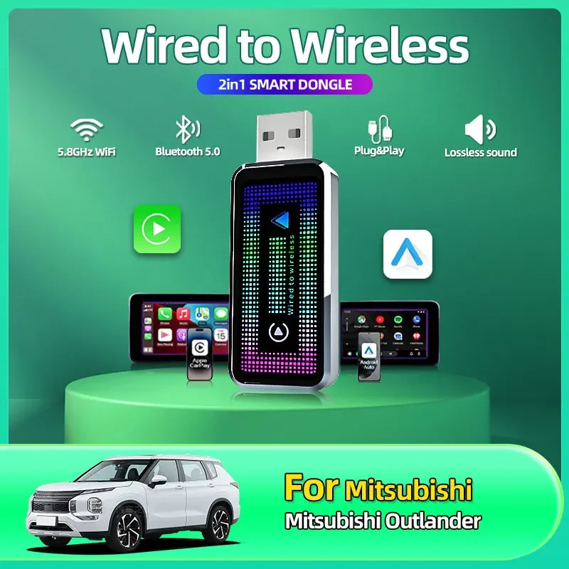 New 2in1 Wireless Android Auto Adapter Carplay Smart Dongle Plug and Play CarPlay&Android Car AI Box For Mitsubishi Outlander
New 2in1 Wireless Android Auto Adapter Carplay Smart Dongle Plug and Play CarPlay&Android Car AI Box For Mitsubishi Outlander