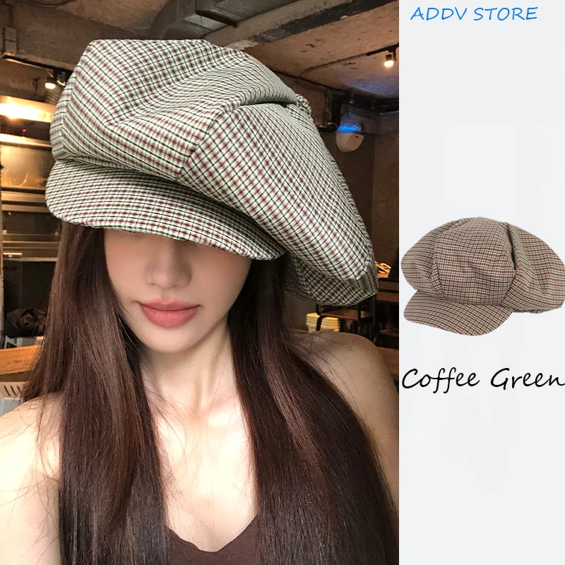 Korean Oversize Retro Plaid Cloud Beret Hats for Women Spring Summer Trend Version Sunshade Octagonal Newsboy Cap Bonnet
Korean Oversize Retro Plaid Cloud Beret Hats for Women Spring Summer Trend Version Sunshade Octagonal Newsboy Cap Bonnet