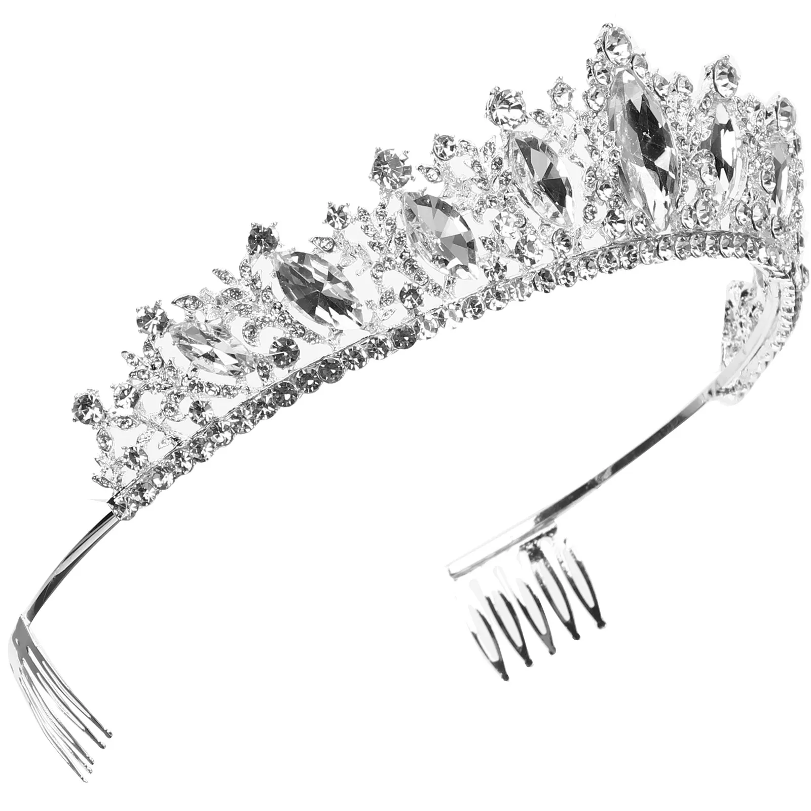 Premium Alloy Rhinestone Bridal Crown with Combs Crystal Hair Hoop for Wedding Bride Tiara Evening Party Cosplay Birthday Gift
Premium Alloy Rhinestone Bridal Crown with Combs Crystal Hair Hoop for Wedding Bride Tiara Evening Party Cosplay Birthday Gift