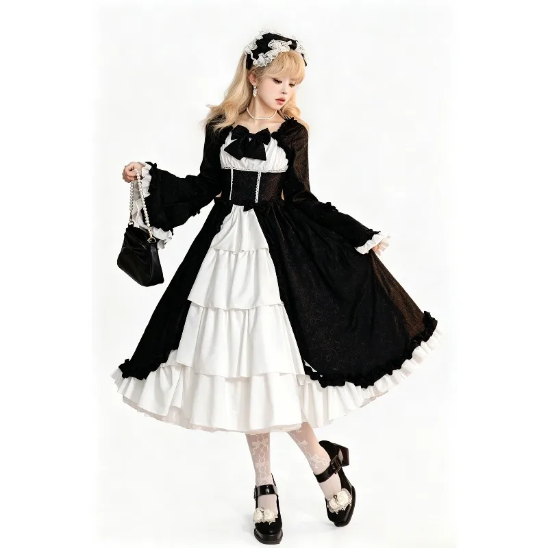 European Medieval Vintage Gothic Court Dress Square Neck Waist Cinched Bow Gown Classic Dark Lolita Outfit Party Evening Costume
European Medieval Vintage Gothic Court Dress Square Neck Waist Cinched Bow Gown Classic Dark Lolita Outfit Party Evening Costume