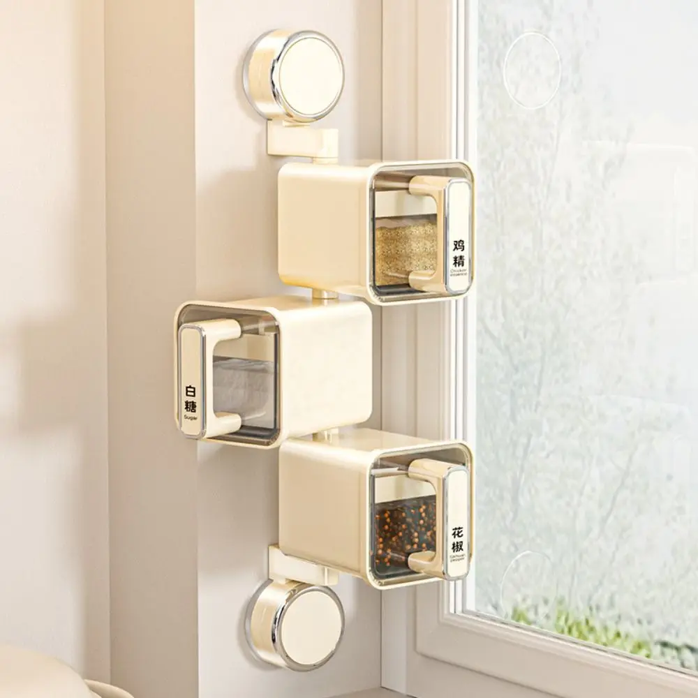 Rotating Suction Cup Seasoning Box 2/3 Grids Moisture-proof Dust-proof Seasoning Jar with Spoons Space Saving
Rotating Suction Cup Seasoning Box 2/3 Grids Moisture-proof Dust-proof Seasoning Jar with Spoons Space Saving