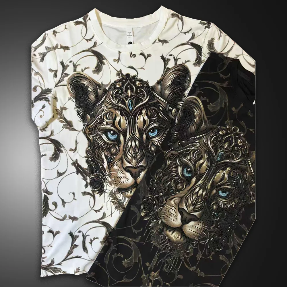 Мужская футболка высокого качества с коротким рукавом, уличная повседневная футболка с круглым вырезом, мужская модная футболка с горячим бурением и головой животного, мужская футболка
Мужская футболка высокого качества с коротким рукавом, уличная повседневная футболка с круглым вырезом, мужская модная футболка с горячим бурением и головой животного, мужская футболка