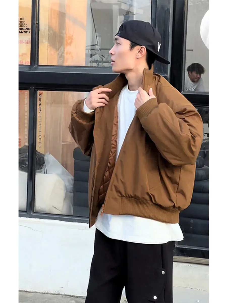 Thiened Brown Stand Collar Jaet Cotton Sportswear Men's Winter Coat ort American Retro Baseball Sle Warm Outerwear
Thiened Brown Stand Collar Jaet Cotton Sportswear Men's Winter Coat ort American Retro Baseball Sle Warm Outerwear