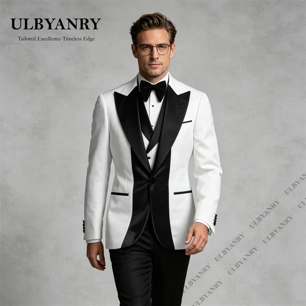 ULBYANRY Black & White Men's Three Pieces Formal Suit Set Including Blazer, Waistcoat and Pants, Wedding Suit for Groom, Tuxedo
ULBYANRY Black & White Men's Three Pieces Formal Suit Set Including Blazer, Waistcoat and Pants, Wedding Suit for Groom, Tuxedo