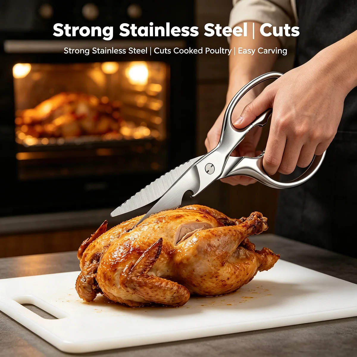 Stainless Steel Kitchen Scissors, Detachable All Steel Multi-Purpose for Chicken Bone Fish Cutting, Professional Cooking Tool
Stainless Steel Kitchen Scissors, Detachable All Steel Multi-Purpose for Chicken Bone Fish Cutting, Professional Cooking Tool