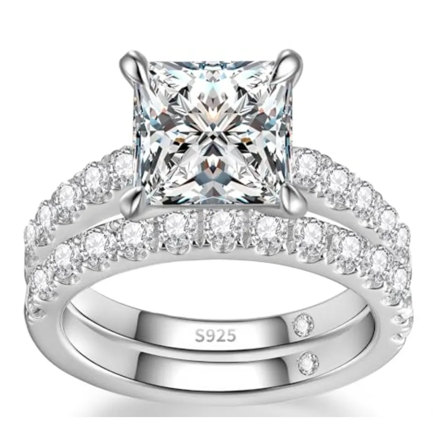 Total 4.8cttw 3.5CT Center Stone Moissanite Wedding Bridal Rings Set, Thickened 925 Sterling Silver Band, Round Cut D Color VVS
Total 4.8cttw 3.5CT Center Stone Moissanite Wedding Bridal Rings Set, Thickened 925 Sterling Silver Band, Round Cut D Color VVS