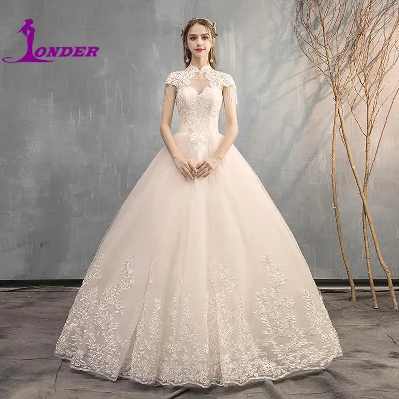 Vintage Stand Collar Champagne Wedding Dresse Classic Cut Out Vestidos Novias Boda Short Sleeves Organza Bride's Party Ball Gown
Vintage Stand Collar Champagne Wedding Dresse Classic Cut Out Vestidos Novias Boda Short Sleeves Organza Bride's Party Ball Gown