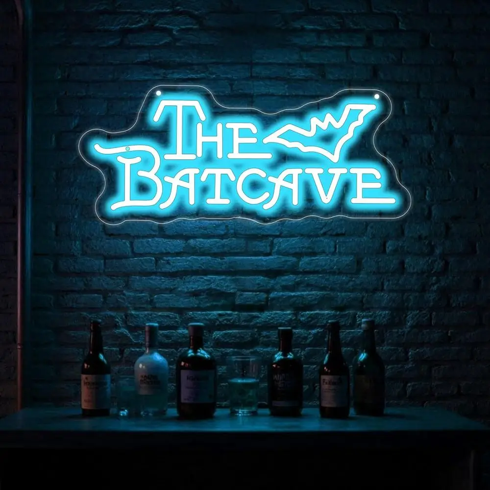 Неоновая вывеска «Бэткейв», неоновая лампа «Летучая мышь» на Хэллоуин, декор для стен спальни/общежития, готический декор для любителей, с регулировкой яркости, для Man Cave
Неоновая вывеска «Бэткейв», неоновая лампа «Летучая мышь» на Хэллоуин, декор для стен спальни/общежития, готический декор для любителей, с регулировкой яркости, для Man Cave