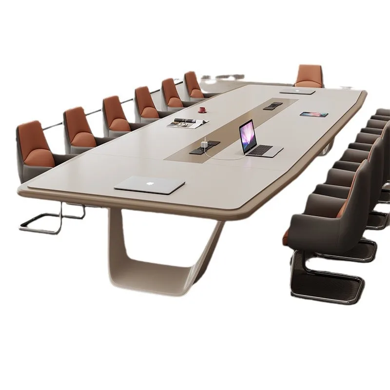 High-end paint conference table long table large and medium-sized office simple modern training and chair combination 
High-end paint conference table long table large and medium-sized office simple modern training and chair combination