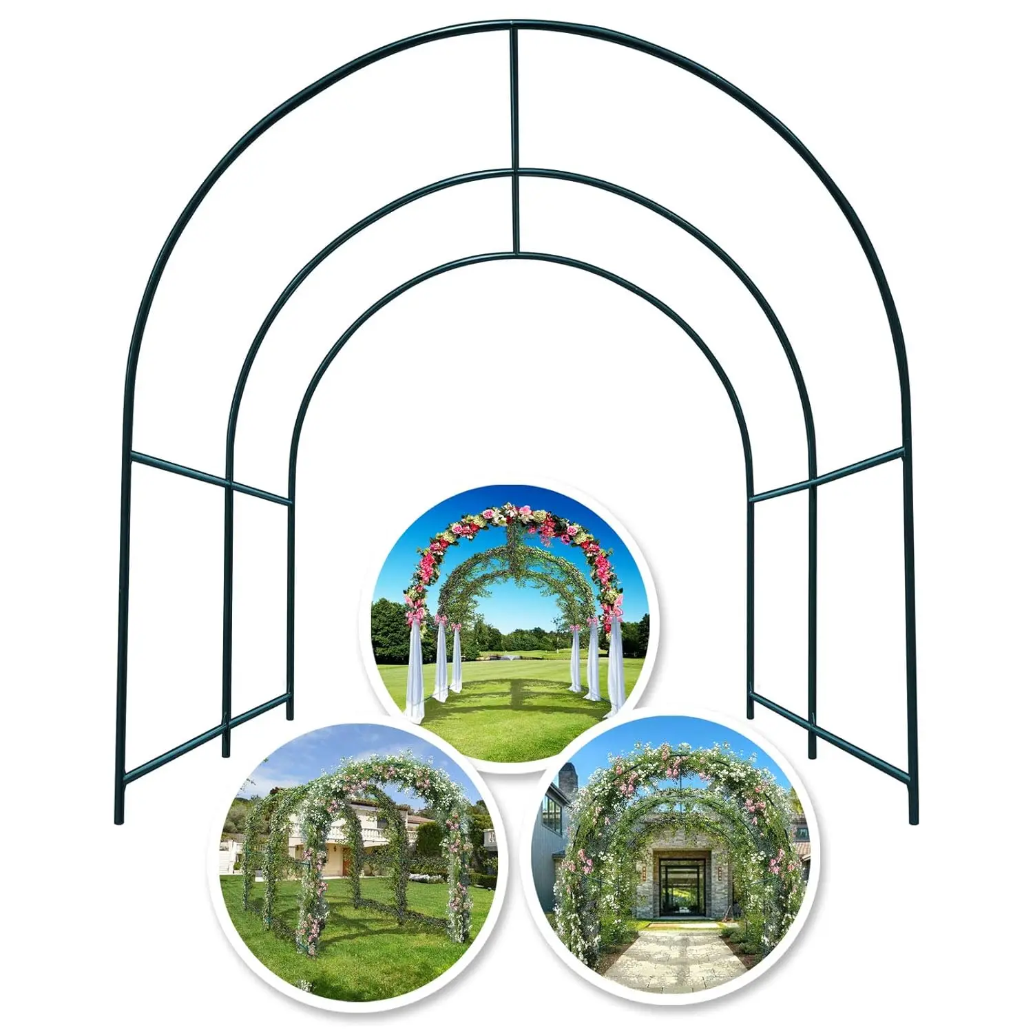 Large Garden Arch Frame Climbing Plant Support Roses Vines Birthday Wedding Party Decoration 6.5x7x7.2ft, Customized
Large Garden Arch Frame Climbing Plant Support Roses Vines Birthday Wedding Party Decoration 6.5x7x7.2ft, Customized