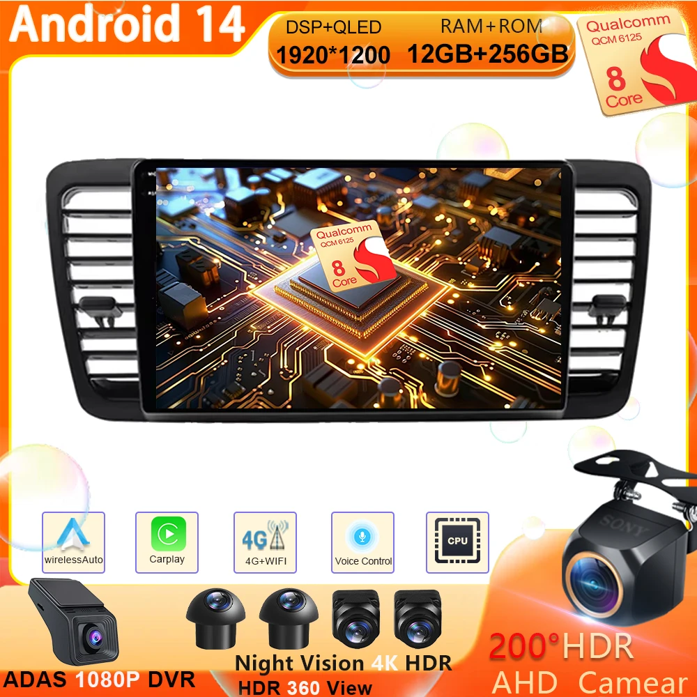 Carplay Android 14 Car Radio Multimedia Video Player For Subaru Outback 3 Legacy 4 2004-2009 Navigation GPS 4G+WiFi no 2Din DVD
Carplay Android 14 Car Radio Multimedia Video Player For Subaru Outback 3 Legacy 4 2004-2009 Navigation GPS 4G+WiFi no 2Din DVD