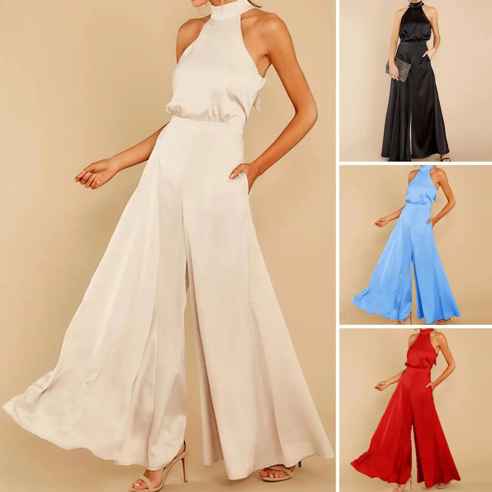 Women Wide-leg Jumpsuit Loose Fit Jumpsuit Elegant Off-shoulder Women's Jumpsuit with Halter Neck Wide Leg Design for Parties
Women Wide-leg Jumpsuit Loose Fit Jumpsuit Elegant Off-shoulder Women's Jumpsuit with Halter Neck Wide Leg Design for Parties