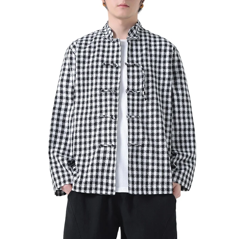 Spring and Summer New Chinese Plaid Long-sleeved Shirt Large Size Chinese Style Men's Trendy Top
Spring and Summer New Chinese Plaid Long-sleeved Shirt Large Size Chinese Style Men's Trendy Top